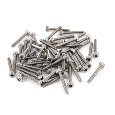 uxcell Uxcell 50Pcs M2 x 14mm Stainless Steel Hex Socket Round Head Machine Screws Bolts