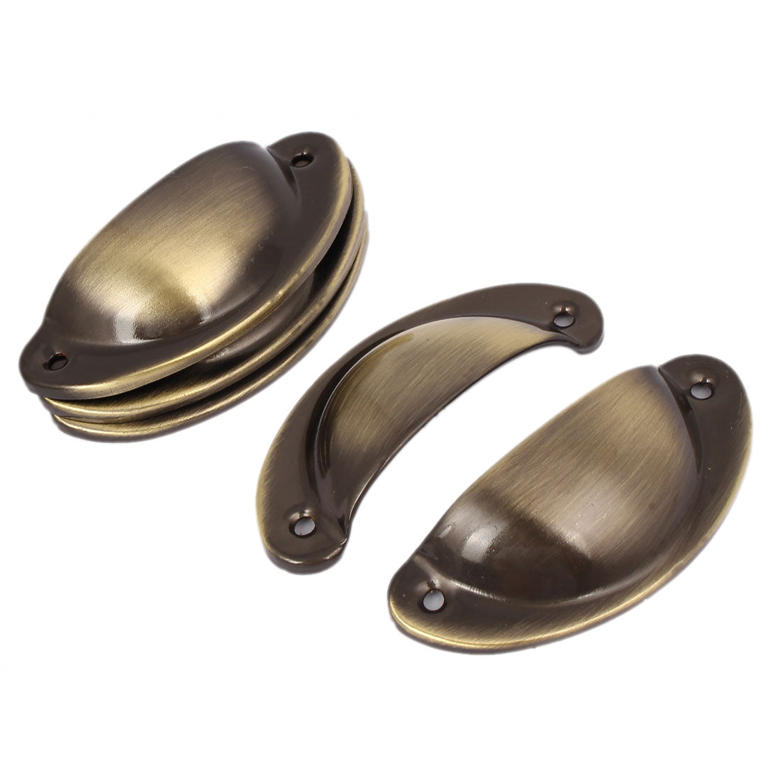 uxcell Uxcell Cupboard Closet Iron Retro Style Shell Shape Pull Handle Bronze Tone 82x34x18mm 5pcs