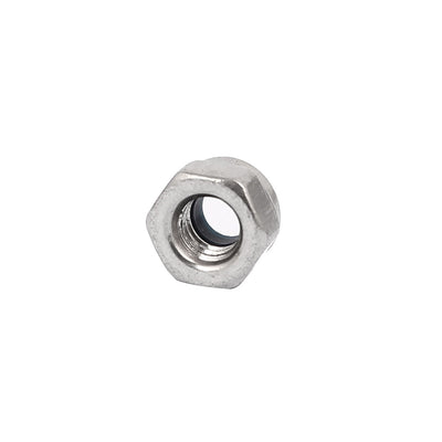 Harfington Uxcell M4 x 0.7mm 304 Stainless Steel Nylon Insert Hex Lock Locking Nut 10PCS