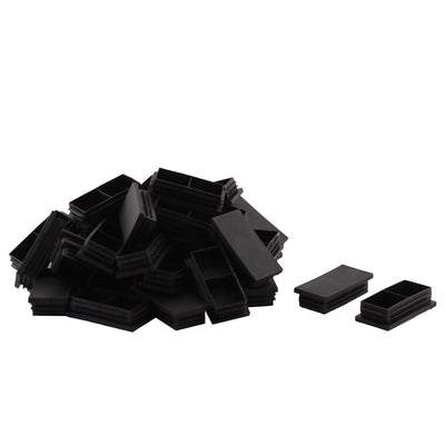 Harfington Uxcell Plastic Rectangle Two Compartments Table Chair Leg Feet Tubing Tube Insert Caps Covers Black 80 x 40mm 40pcs