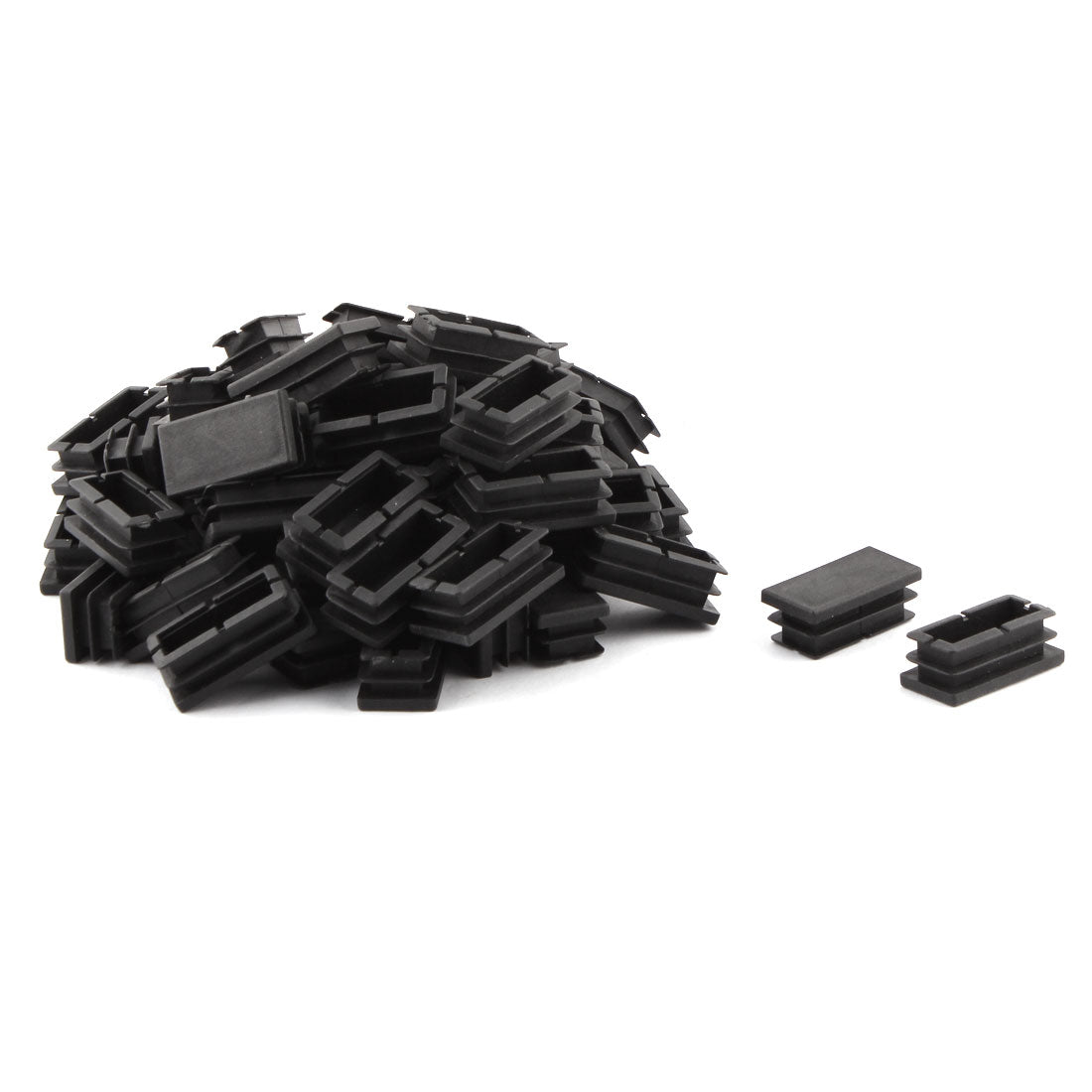 uxcell Uxcell Table Chair Legs Feet Plastic Rectangle Tubing Tube Inserts Caps Covers 40 x 20mm 60pcs