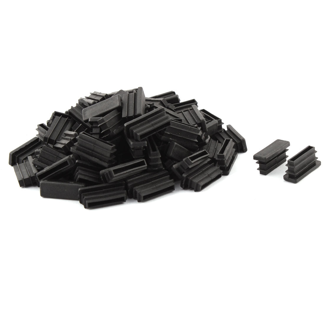 uxcell Uxcell Home Office Plastic Rectangle Table Chair Leg Tube Insert Black 10 x 30mm 80pcs