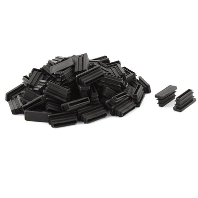 Harfington Uxcell Home Office Plastic Rectangle Table Chair Leg Tube Insert Black 10 x 30mm 80pcs