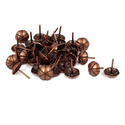 Harfington 16mm Dia Round Head Thumbtack Upholstery Decorative Nail Tack Copper Tone 35PCS