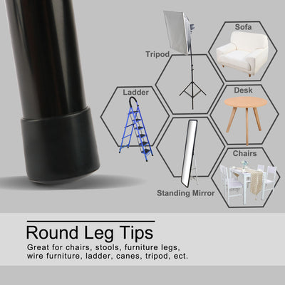 Harfington Uxcell Furniture Chair Table PVC Round Shape Leg Foot Covers Black 14mm Inner Dia 20 PCS