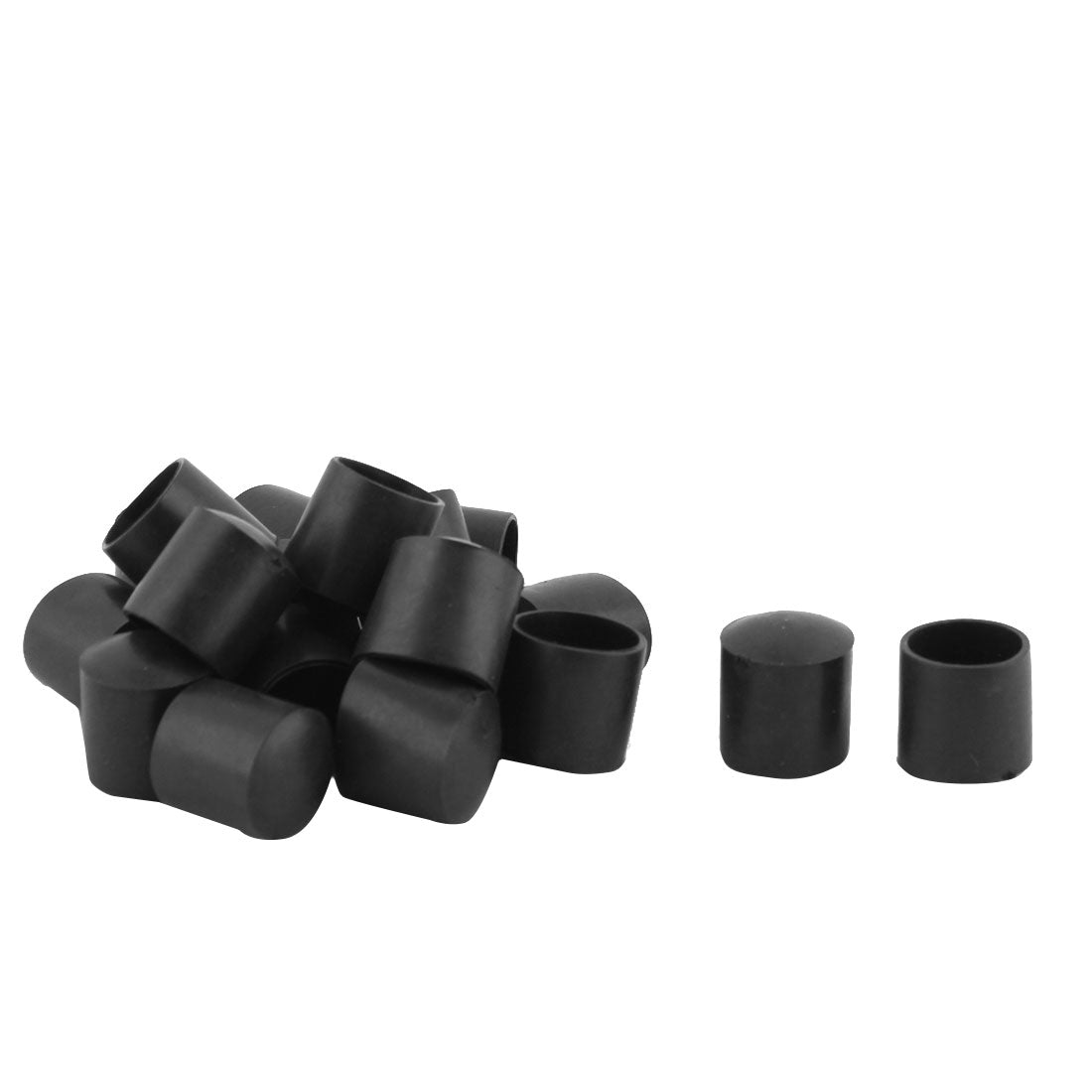 uxcell Uxcell Furniture Chair Table PVC Round Shape Leg Foot Covers Black 14mm Inner Dia 20 PCS