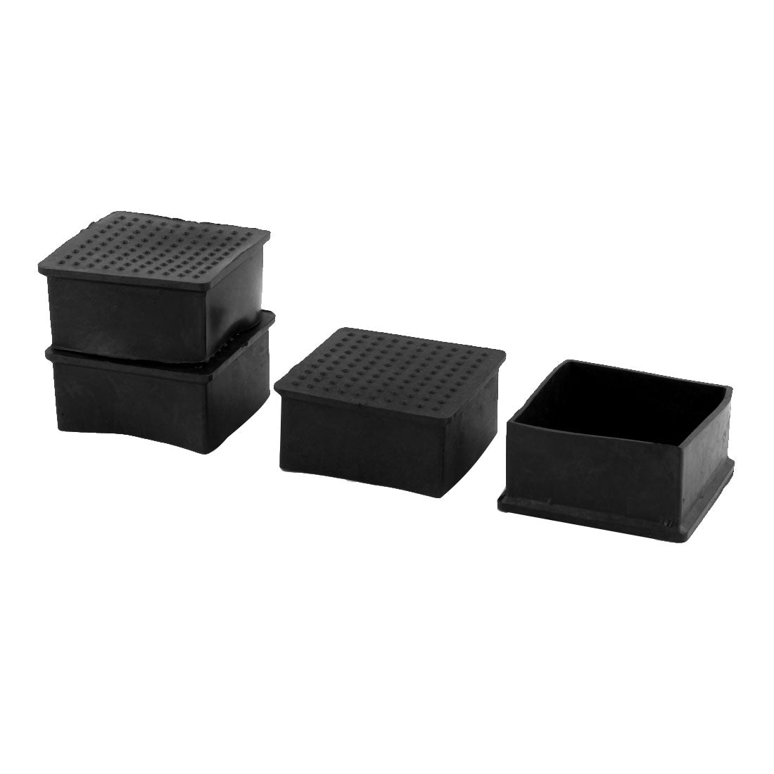uxcell Uxcell Home Rubber Square Anti Slip Table Chair Furniture Foot Cover Black 60 x 60mm 4 Pcs