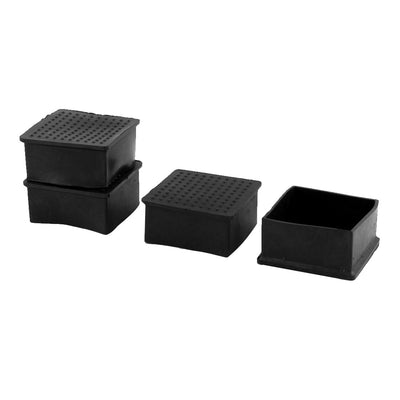 Harfington Uxcell Home Rubber Square Anti Slip Table Chair Furniture Foot Cover Black 60 x 60mm 4 Pcs
