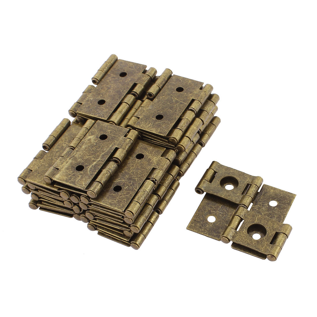 uxcell Uxcell 46mmx54mm Retro Style Double Acting Folding Screen Hinge Bronze Tone 24pcs