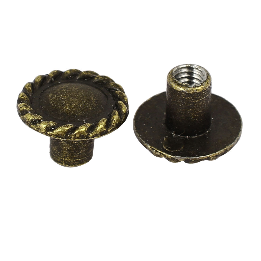 Harfington 3.5mm Threaded 13mm Diameter Metal Screw Type Pull Knob Bronze Tone 50pcs