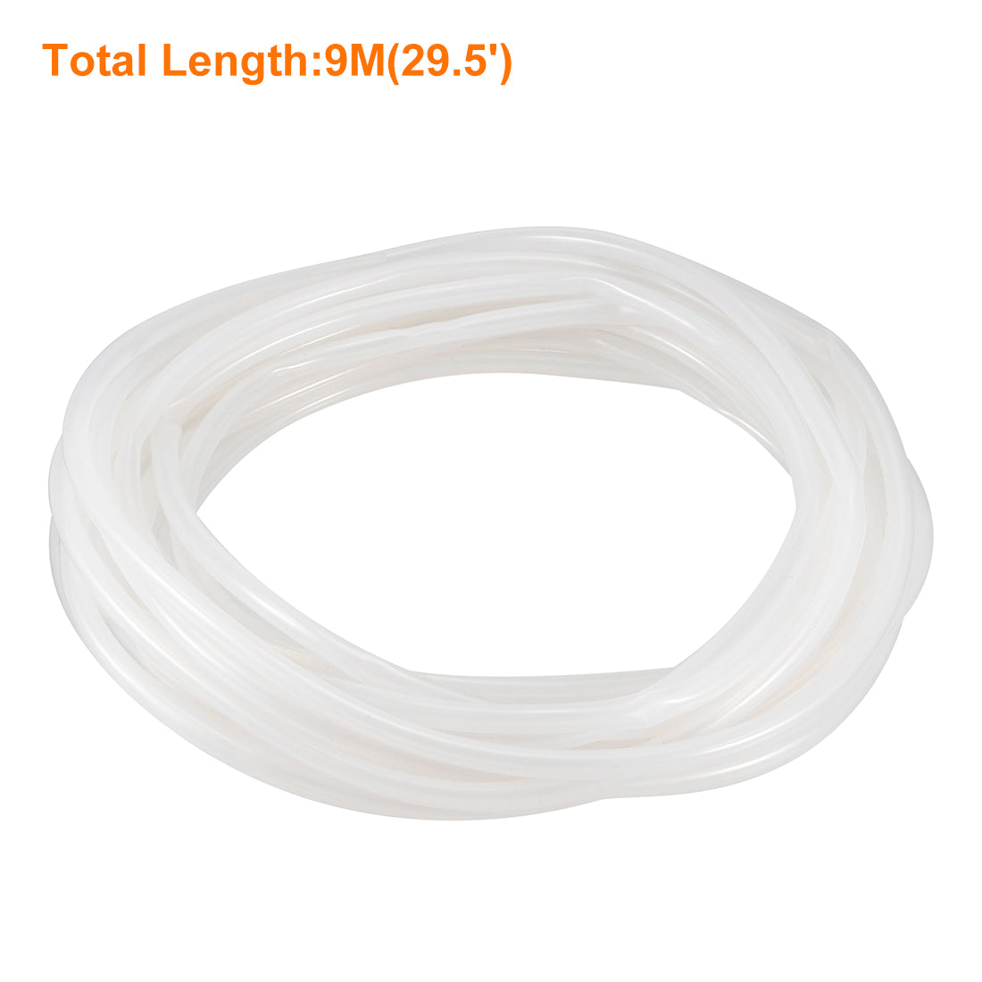 uxcell Uxcell Silicone Tube 2mm ID X 4mm OD 29.5 Feet Flexible Silicone Rubber Tubing Water Air Hose Pipe Translucent for Pump Transfer