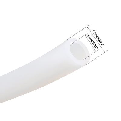 Harfington Uxcell Silicone Tube 8mm ID X 11mm OD 3' Flexible Silicone Rubber Tubing Water Air Hose Pipe Translucent for Pump Transfer