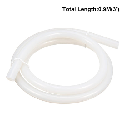 Harfington Uxcell Silicone Tube 8mm ID X 11mm OD 3' Flexible Silicone Rubber Tubing Water Air Hose Pipe Translucent for Pump Transfer