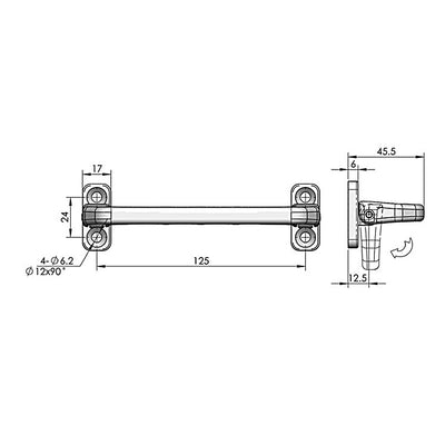 Harfington Uxcell Cupboard Cabinet Aluminum 90 Degree Folding Puller Push Handle Gray 142mm Long