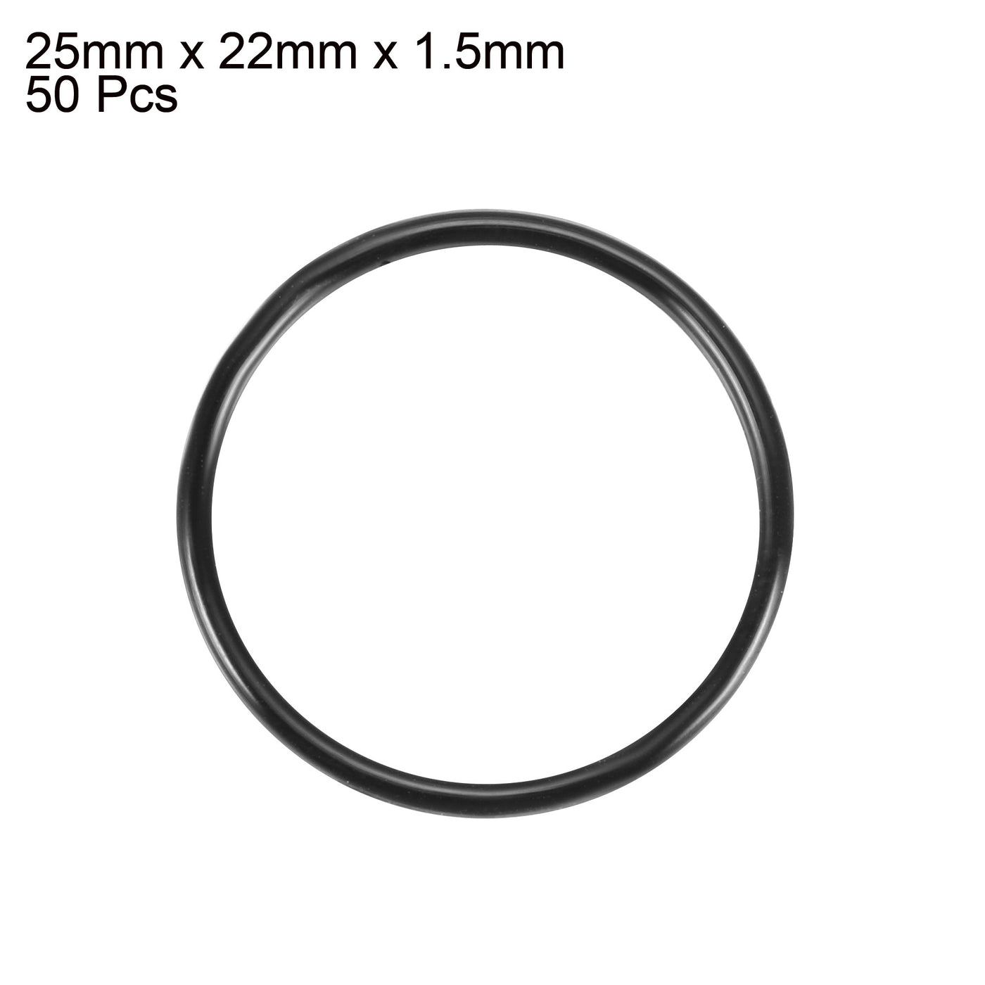 uxcell Uxcell 50 Pcs 25mmx1.5mm Rubber O-rings NBR Heat Resistant Sealing Ring Grommets