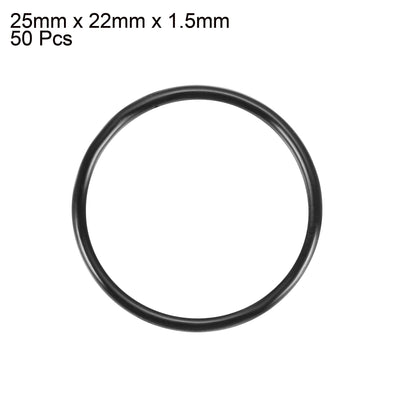 Harfington Uxcell 50 Pcs 25mmx1.5mm Rubber O-rings NBR Heat Resistant Sealing Ring Grommets