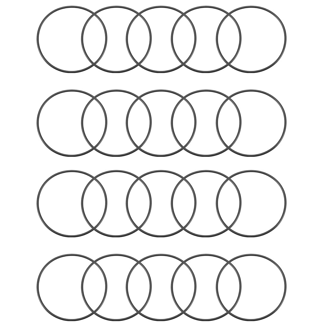 uxcell Uxcell 20 Pcs 48mm x 1.5mm Rubber O-rings NBR Heat Resistant Sealing Ring Grommets