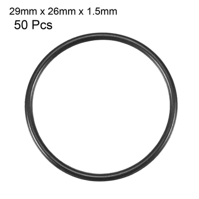Harfington Uxcell 50 Pcs 29mm x 1.5mm Rubber O-rings NBR Heat Resistant Sealing Ring Grommets