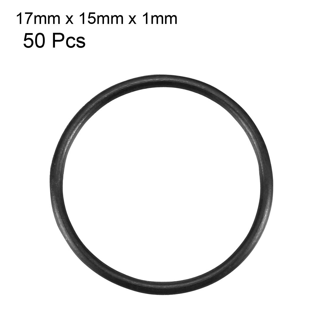 uxcell Uxcell 50Pcs Black 17mm x 1mm Nitrile Rubber O Ring NBR Oil Sealing Grommets