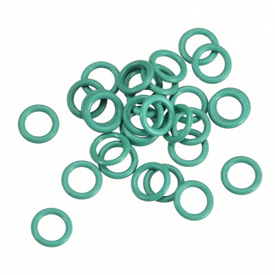 uxcell Uxcell 30Pcs 6mm x 1mm FKM Rubber O-rings Heat Resistant Sealing Ring Grommets Green
