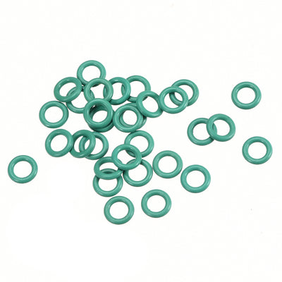 uxcell Uxcell 30Pcs 5mm x 1mm FKM O-rings Heat Resistant Sealing Ring Grommets Green