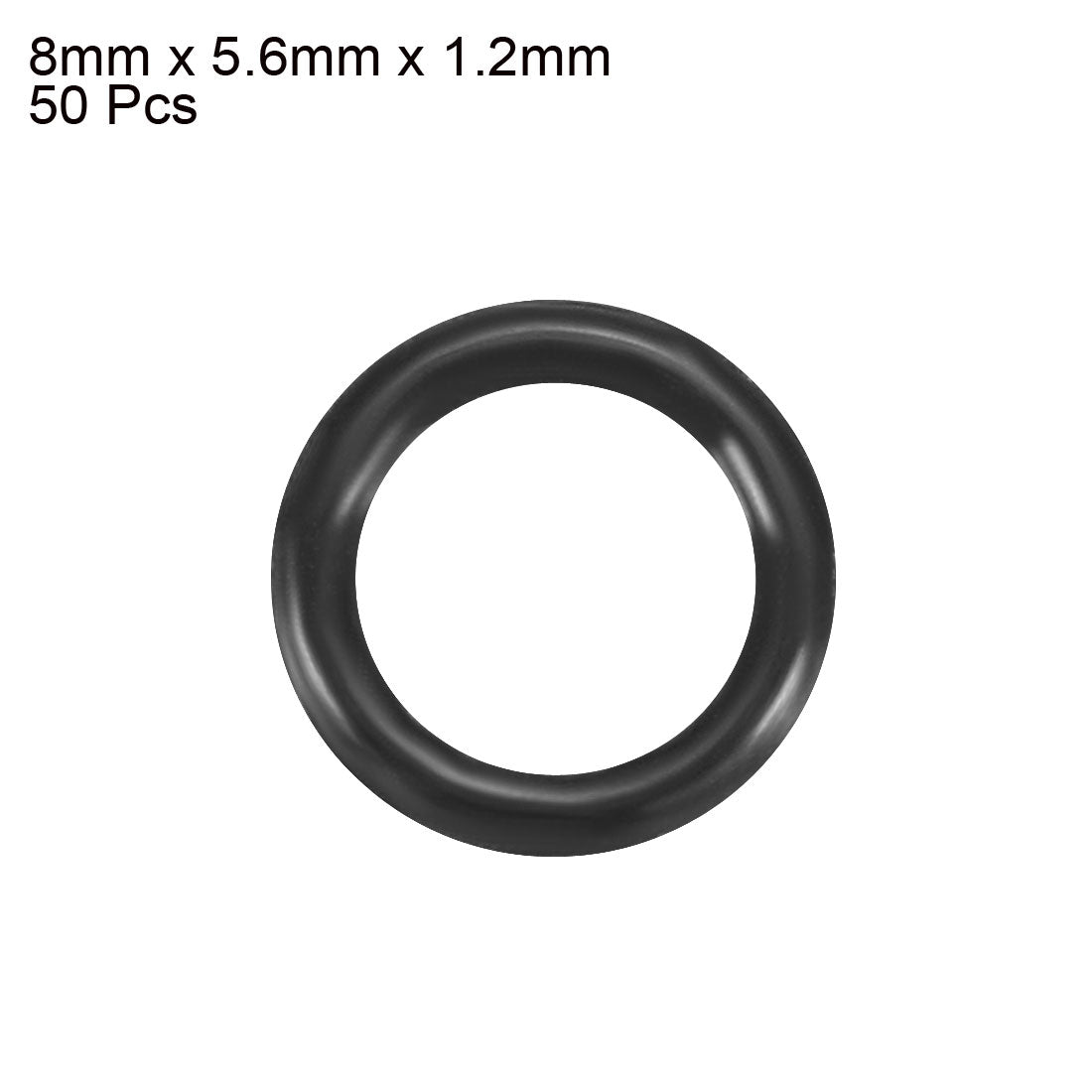 uxcell Uxcell 50Pcs 8x1.2mm Nitrile Rubber O-rings Heat Resistant Sealing Ring Grommets Black