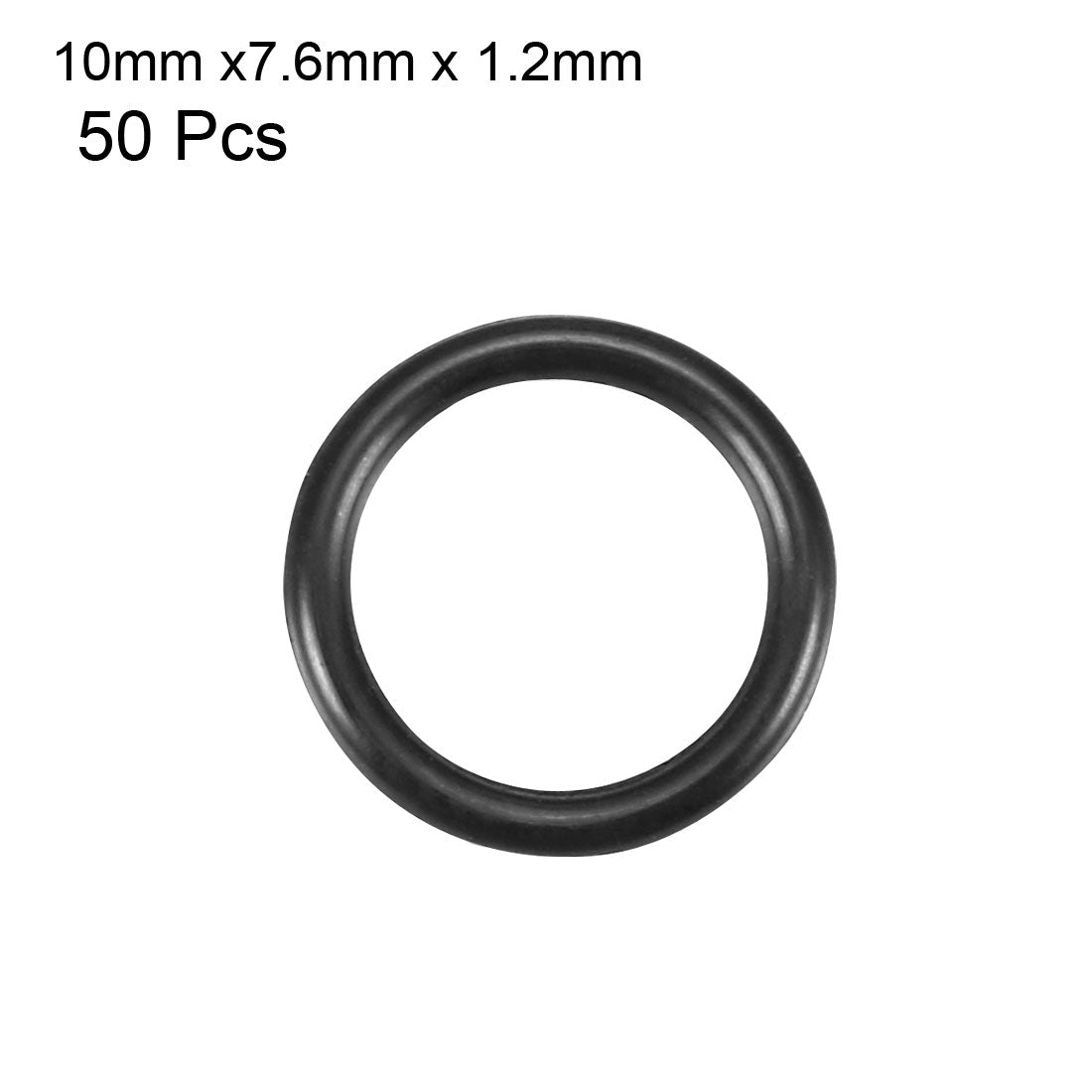 uxcell Uxcell 50Pcs Black 10mm x 1.2mm Nitrile Rubber O Ring NBR Oil Sealing Grommets