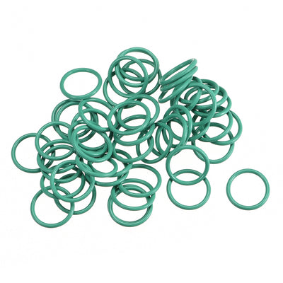 uxcell Uxcell 50Pcs 10mm x 1mm FKM Nitrile Rubber O-rings Heat Resistant Sealing Ring Grommets Green