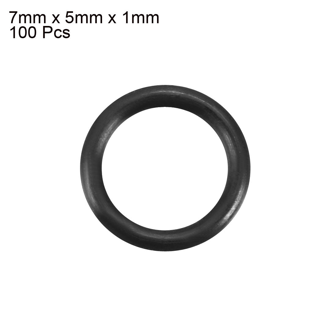 uxcell Uxcell 100Pcs Black 7mm x 1mm Nitrile Rubber O Ring NBR Oil Sealing Grommets