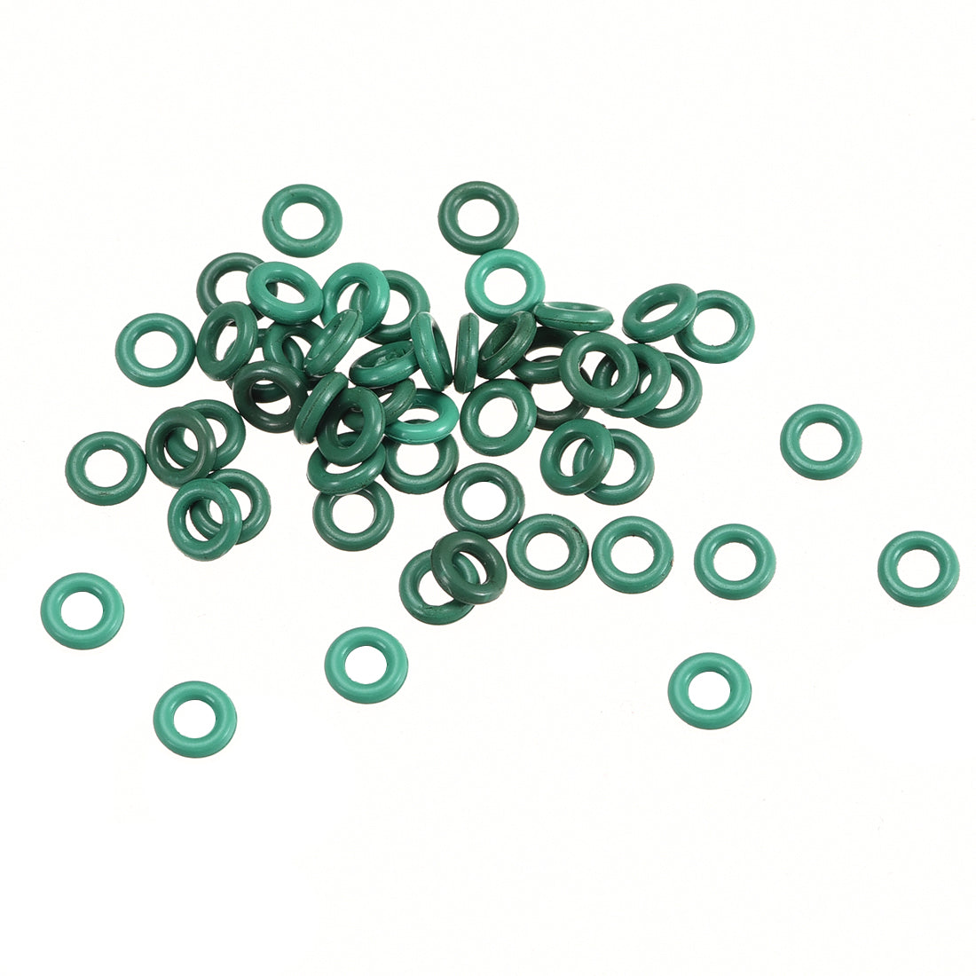 uxcell Uxcell 50Pcs 4mm x 1mm Nitrile Rubber O Ring FKM Heat Resistant Sealing Grommets Green