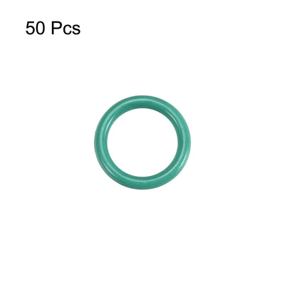 Harfington Uxcell 50Pcs 7mm x 1mm Nitrile Rubber O Ring FKM Heat Resistant Sealing Grommets Green