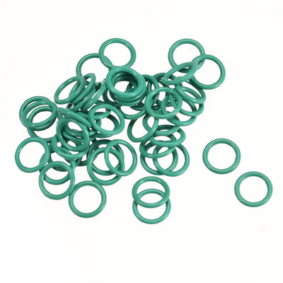 uxcell Uxcell 50Pcs 7mm x 1mm Nitrile Rubber O Ring FKM Heat Resistant Sealing Grommets Green