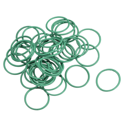 uxcell Uxcell 50Pcs 15mm x 1mm FKM Nitrile Rubber O-rings Heat Resistant Sealing Ring Grommets Green