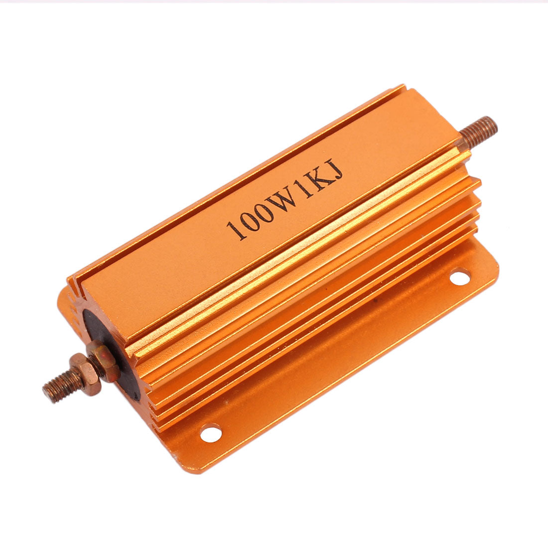 uxcell Uxcell 100W 1000 Ohm Gold Tone Chassis Mounted Aluminum Shell Clad Resistor