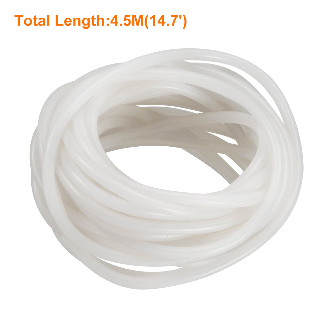 uxcell Uxcell Silicone Tube, 2mm ID, 4mm OD, 14.7', Flexible Silicone Rubber Tubing, Water Air Hose Pipe, Translucent, for Pump Transfer