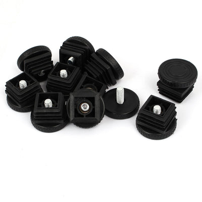 uxcell Uxcell 29mm x 29mm Thread Tube Insert Adjustable Leveling Foot 10 Sets for Desk Table