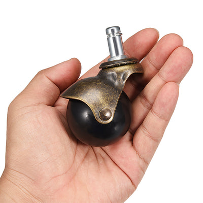 Harfington Uxcell 1.9 Inch Dia Wheel 360 Degree Swivel Hooded Ball Stem Casters 30Kg 66Lb, 5-Pack