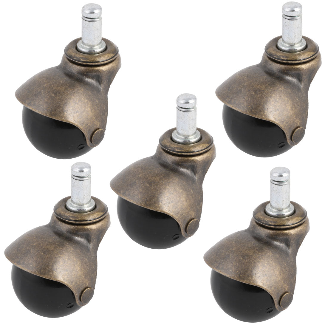 uxcell Uxcell 1.9 Inch Dia Wheel 360 Degree Swivel Hooded Ball Stem Casters 30Kg 66Lb, 5-Pack