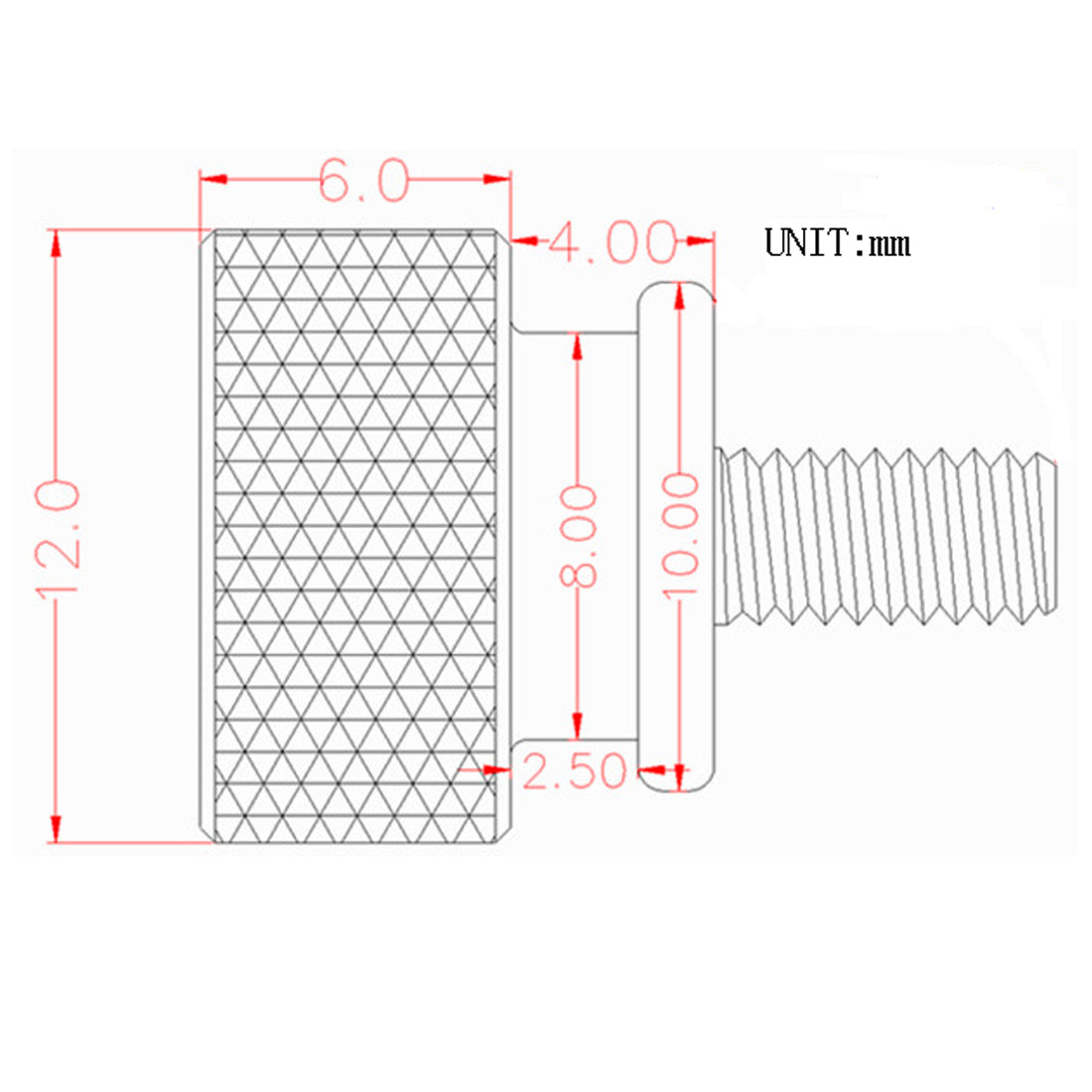 uxcell Uxcell Computer PC Case Fully Threaded Knurled Thumb Screws Silver Tone M3.5x7mm 4pcs