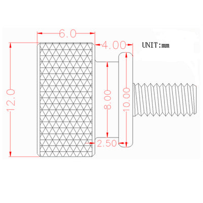 Harfington Uxcell Computer PC Case Fully Threaded Knurled Thumb Screws Silver Tone M3.5x7mm 4pcs
