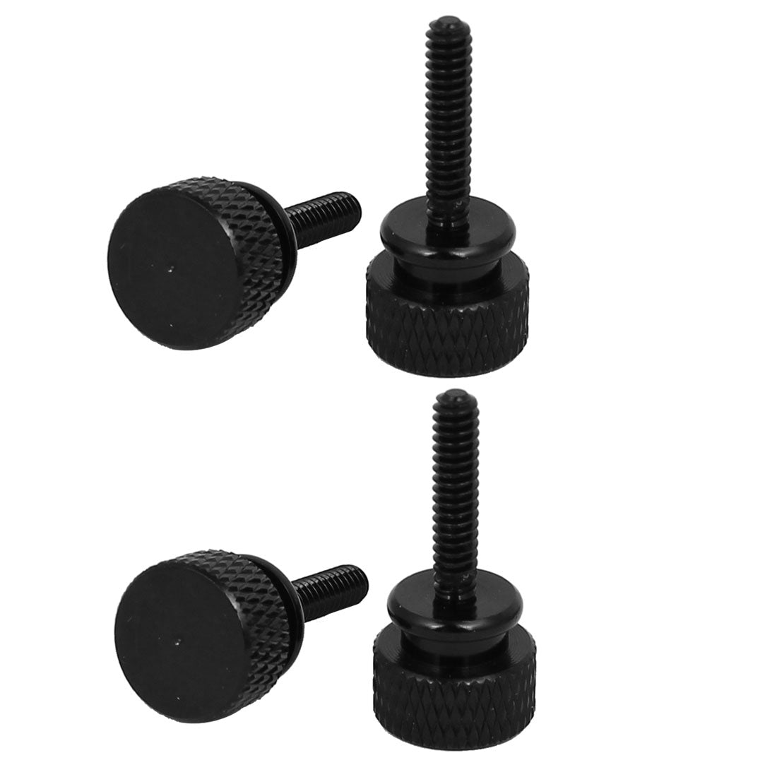 uxcell Uxcell Computer PC Case Round Head Knurled Thumb Screws Black 6#-32 4pcs