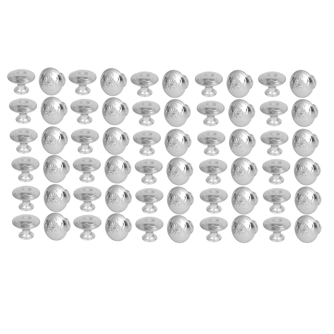 uxcell Uxcell Drawer Dresser Single Hole Flower Printed Pull Knobs Silver Tone 28mmx21mm 60pcs