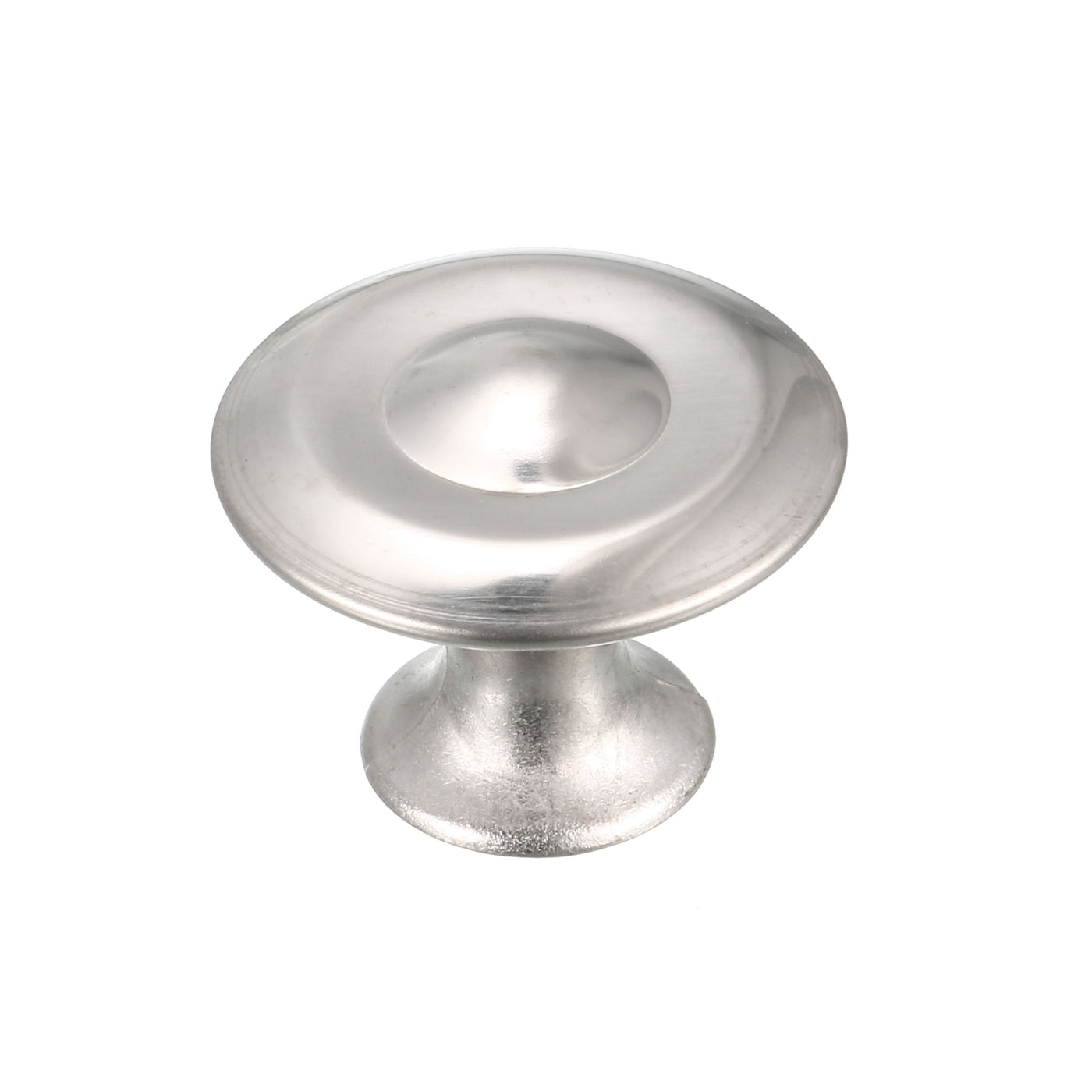 uxcell Uxcell Cabinet Drawer Single Hole Round Pull Knobs Silver Tone 27mmx21mm 20pcs