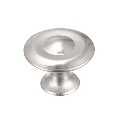 Harfington Uxcell Cabinet Drawer Single Hole Round Pull Knobs Silver Tone 27mmx21mm 20pcs