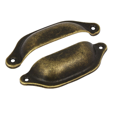 Harfington Uxcell Furniture Wardrobe Drawer Vintage Style Semicircle Knob Pull Handle 8PCS