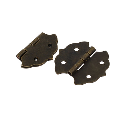 Harfington Uxcell Jewelry Gift Box Case Vintage Style Hinges Bronze Tone 28mm Length 2PCS