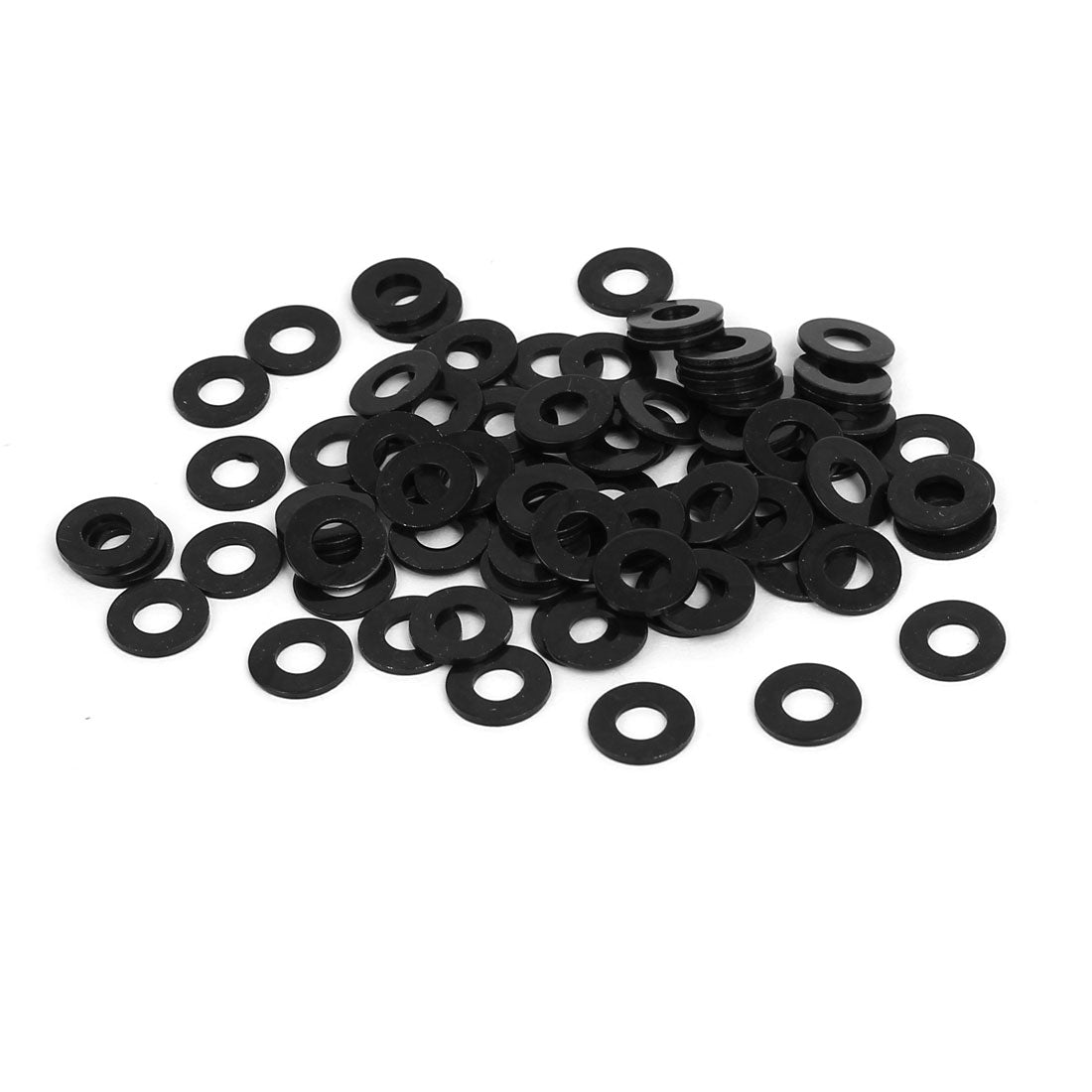 uxcell Uxcell M4 x 9mm x 0.8mm Black Zinc Plated Flat Pads Washers Gaskets Fastener 200PCS