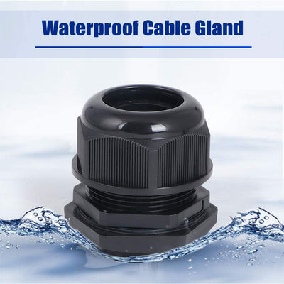 Harfington 10 Pcs M20 Waterproof IP68 Nylon Cable Gland Joint Adjustable Locknut for 6mm-12mm Dia Cable Wire