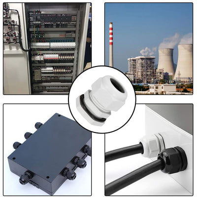 Harfington 10 Pcs PG13.5 Waterproof Nylon Cable Gland Joint Adjustable Connector for 6mm-12mm Dia Cable Wire