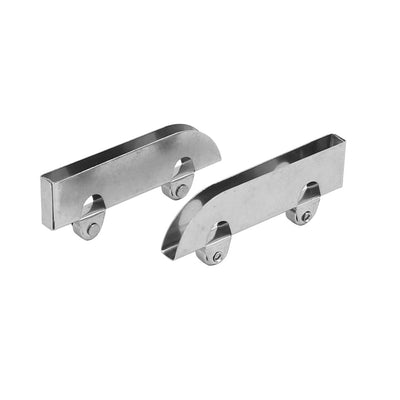 Harfington Uxcell Showcase Glass Door Sliding Rollers Clamp Wheels Pulleys Silver Tone 60x6x23mm 5pcs
